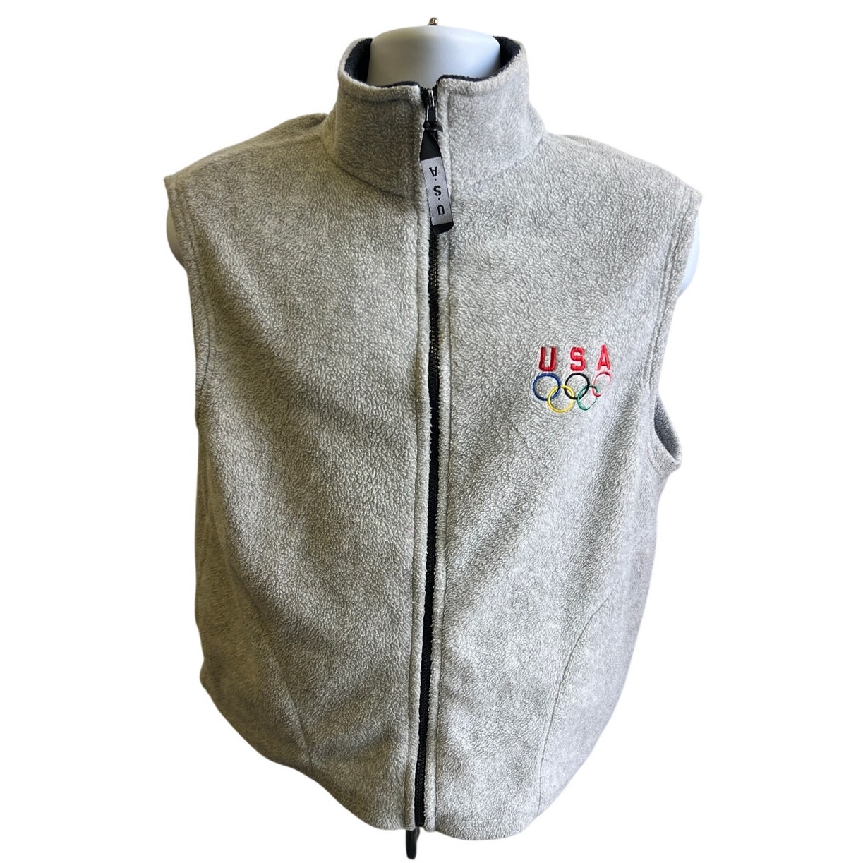 Vintage Usa Olympics Fleece Vest Made In Usa Xl